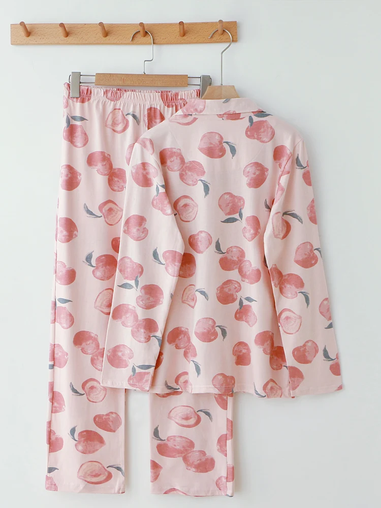 

Autumn Cotton Pajamas Set For Women Long Sleeve Mujer Sleepwear Female Thin Girls Homewear Nightsuit Pyjamas Set