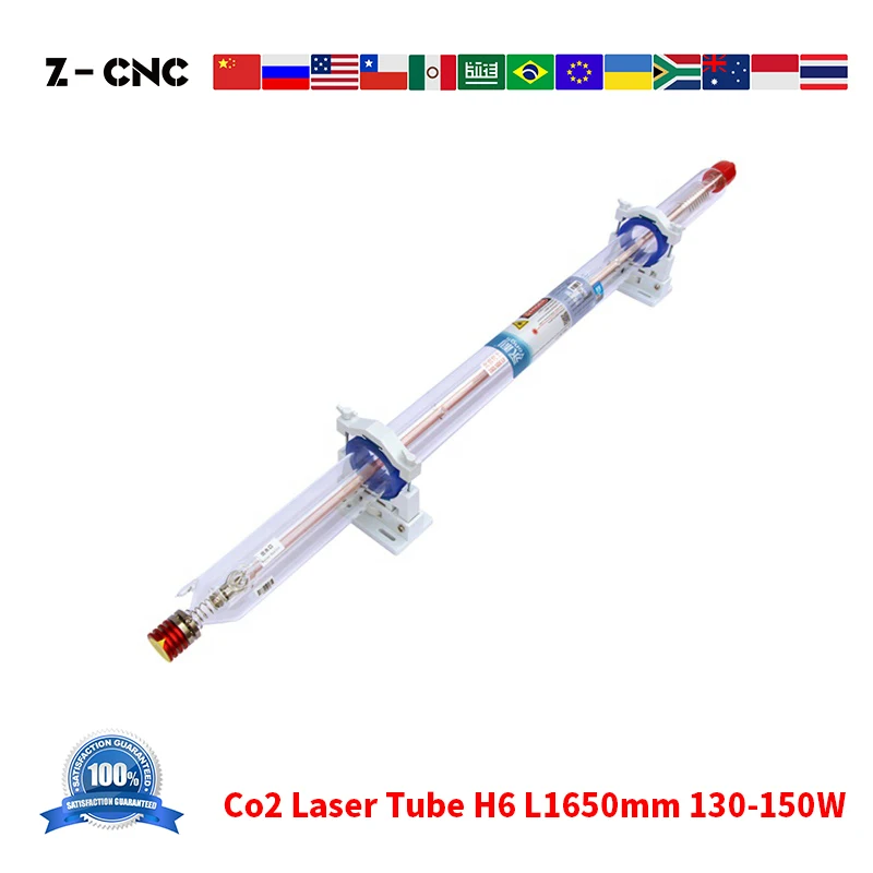 

Z-CNC YL-H6 Co2 Laser Tube 130W 140W 150W L1650mm 10 Months Warranty Replace Yongli R7 A6S Reci T6 W6 EFR F6 Weeson 1600F7