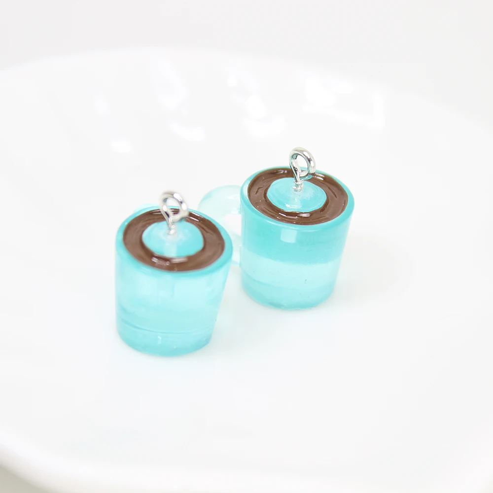 Yamily 10 шт./лот Подвеска из смолы в виде бутылки кофе 3D подвеска чашка для напитков