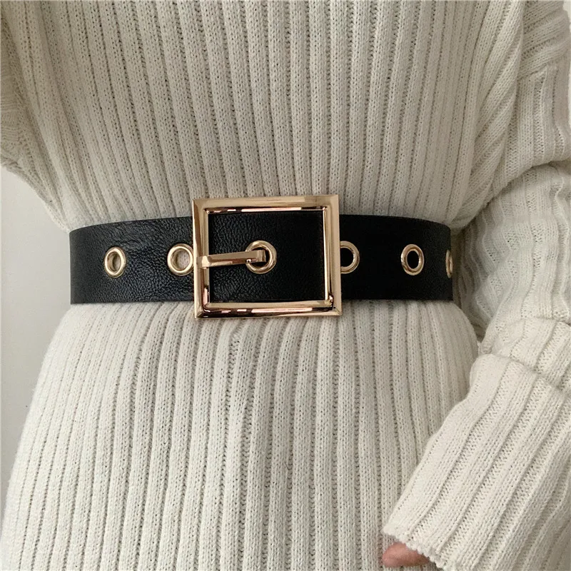Женский прямоугольный ремень с металлической пряжкой в Корейском стиле
