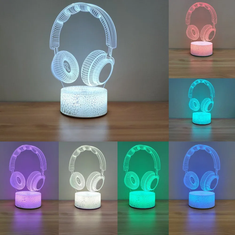 3d лампа иллюзия детская ночник 7 меняющихся цветов светодиодная прикроватная