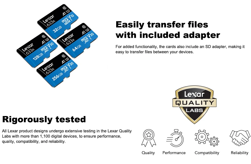 Lexar A2 512G TF карта класс 10 UHS-I U3 Micro SD карта 32G 64g 128G 256g MicroSD мобильный телефон камера движения высокоскоростная карта памяти