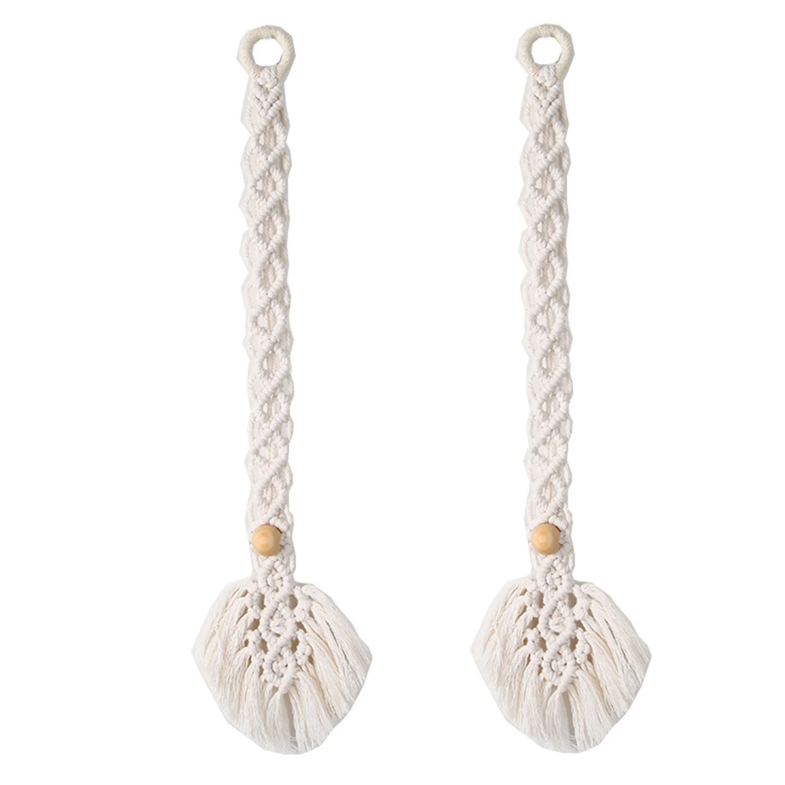 

2Pcs Curtain Strap Hand-woven Bohemian Style Curtain Tie Rope Curtain Tie Door Hook Wall Hanging Decorative Pendants For Normal