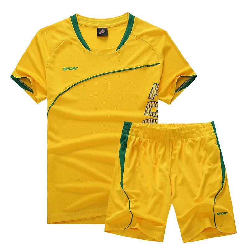 

men's set sportswear kit short sleeve sports sport shirt men running 2pcs suit for soccer gym fitness men t-shirts+shorts sets