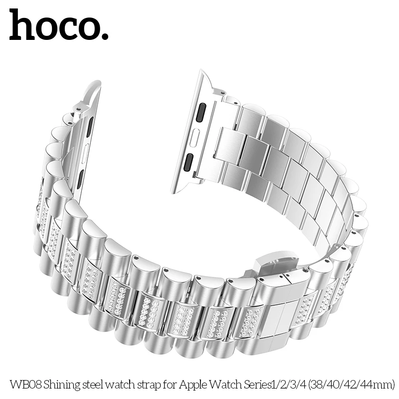 Ремешок из нержавеющей стали HOCO Bling Diamond для Apple Watch Series 1 2 3 4 ремешок iWatch 42 мм 44 38 40