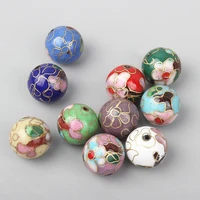colorful polished cloisonne filigree large 16 18mm round bead diy jewelry making bracelet necklace enamel copper accessories