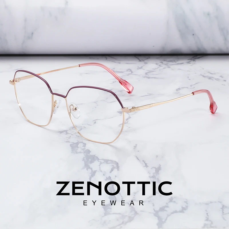 ZENOTTIC металлические оправы для очков женщин Квадратные прозрачные линзы