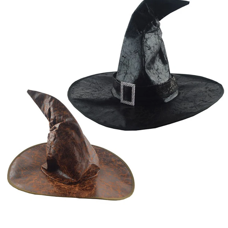 

Leather Witch Wizard Hats Party Headgear Adult Halloween Party Props Cosplay Costume Accessories Party Accessory