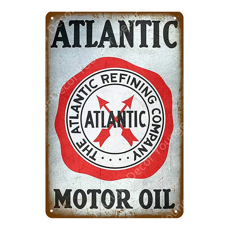 YD8458AI Atlantic Motor Oil табличка жестяная вывеска винтажный Ретро Декор гаража Бар Паб газ бензин декоративная тарелка Texaco настенный плакат YI-068 - Цвет: YD8458AI