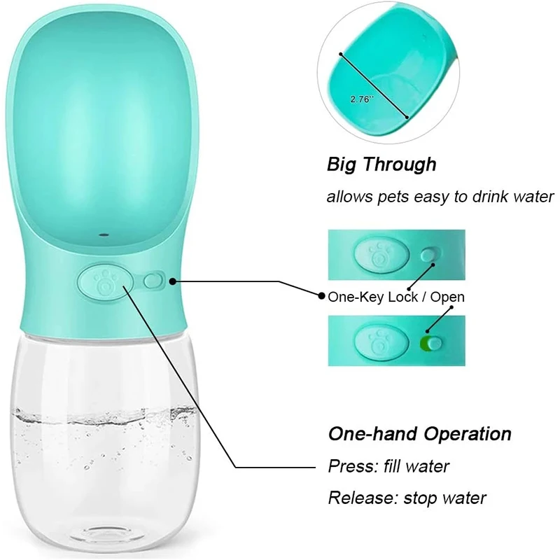

1pc Feeder Portable Pet Drinking Water Feeder Pet Dog Puppy Water Dispenser Water Bottle Leakage-proof Outdoor Bowl Bottle