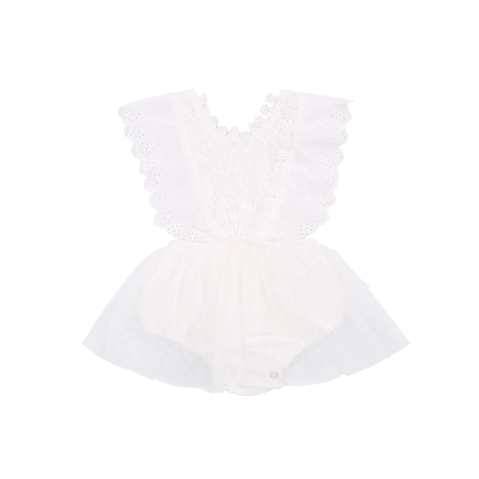 Комбинезон сетчатый в горошек для девочек 0-24 месяцев | Детская одежда и обувь