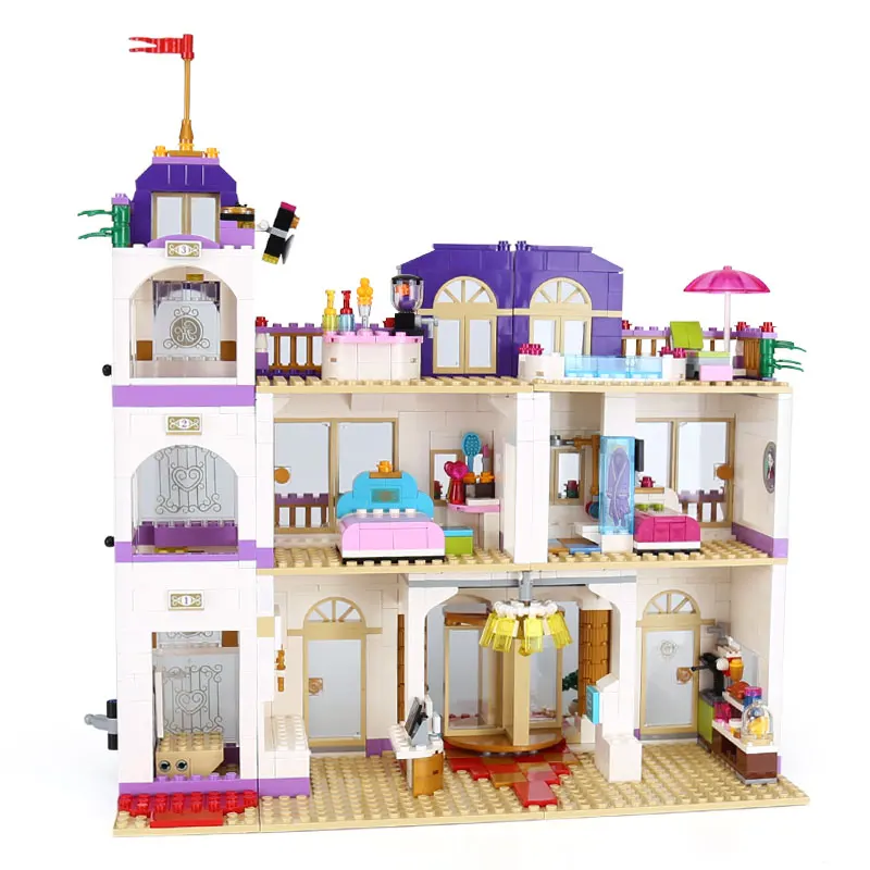 

90004 Girl Series Heartlake Grand Hotel Model Building Blocks Educational Toys Birthday Gifts Funny Set