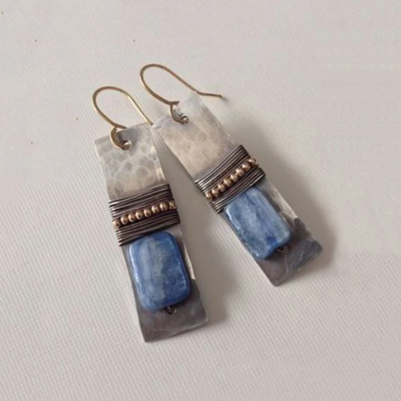 Y110 earrings Винтажные индийские племенные зеленые серьги-подвески из смолы богемные большие длинные полые Висячие серьги для женщин ювелирные изделия в стиле хиппи O5E680 - Окраска металла: Y110 earrings