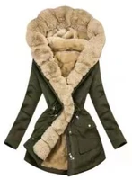 winter fashion long sleeved cotton jacket womens self cultivation fur collar winter coat womens zipper womens winter clothes