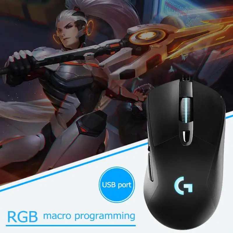 Logitech G403 Проводная игровая мышь USB RGB Подсветка 12000 Точек на дюйм 6 кнопок Высокая точность программируемый геймерская мышь, клавиатура для PUBG портативных ПК
