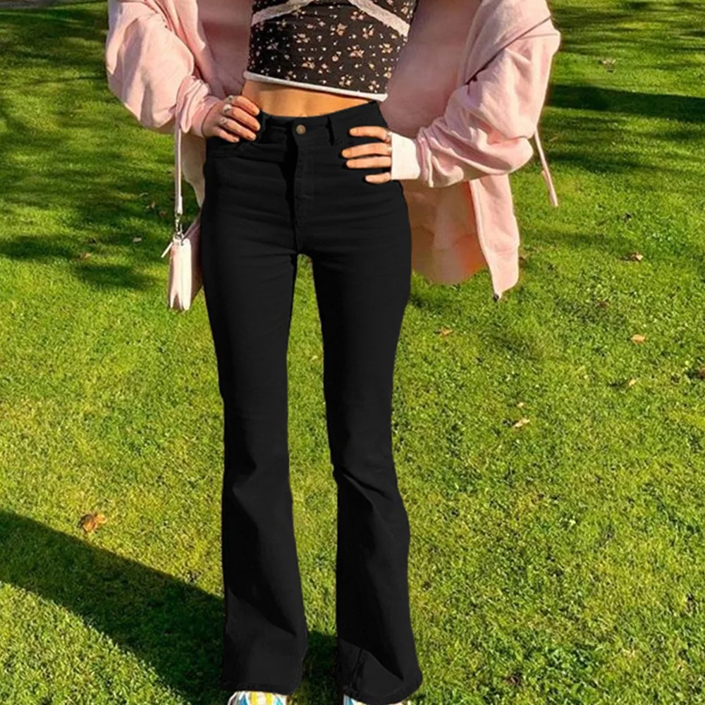 

Women Jeans Women's Pants European And American Style Retro Brown Pocket High Waist Straight Pants Women's Casual Pants 2021 New