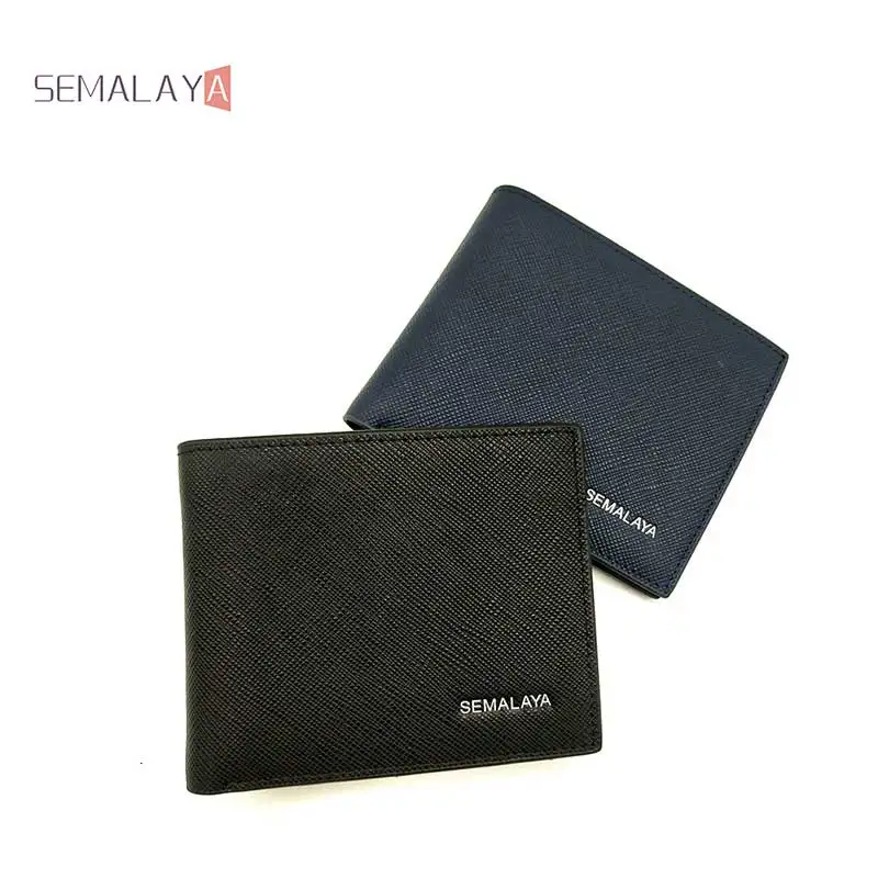 2022 Business Men Wallets Genuine Leather Short Bifold Wallet Credit Card Holder Man Portable Cowhide Thin Money Purses Wallets