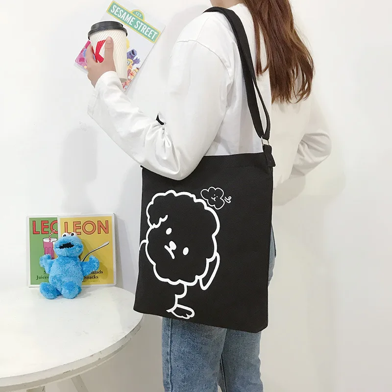 Сумка для покупок девочек и мальчиков простой холщовый портативный саквояж с
