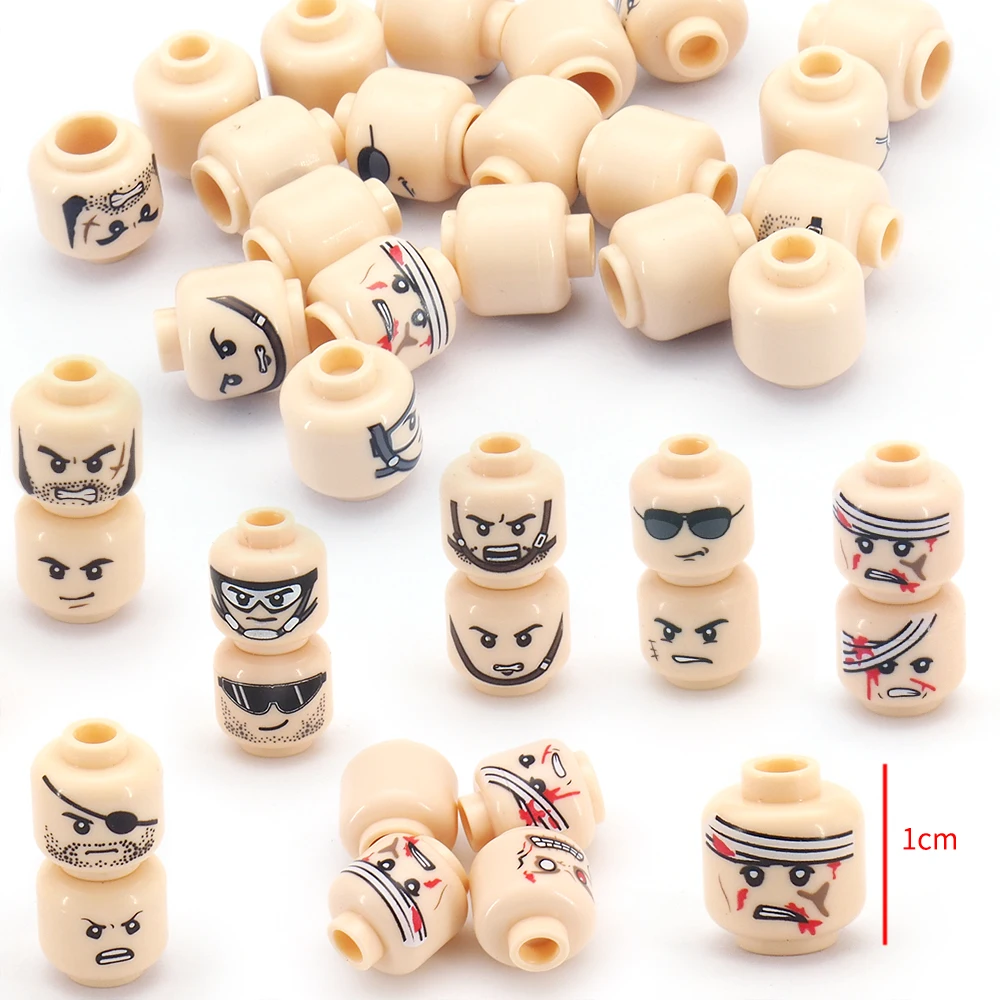 

Mini Expression Mask Accessories Building Block Moc WW2 Military City Halloween Figures Mood Model Child Christmas Gift Diy Toys