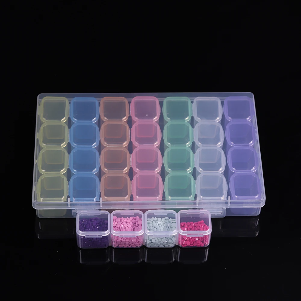 

28 /60 Grids Diamond Painting Box Embroidery Box Storage Case for Diamond Painting Rhinestone Accessories