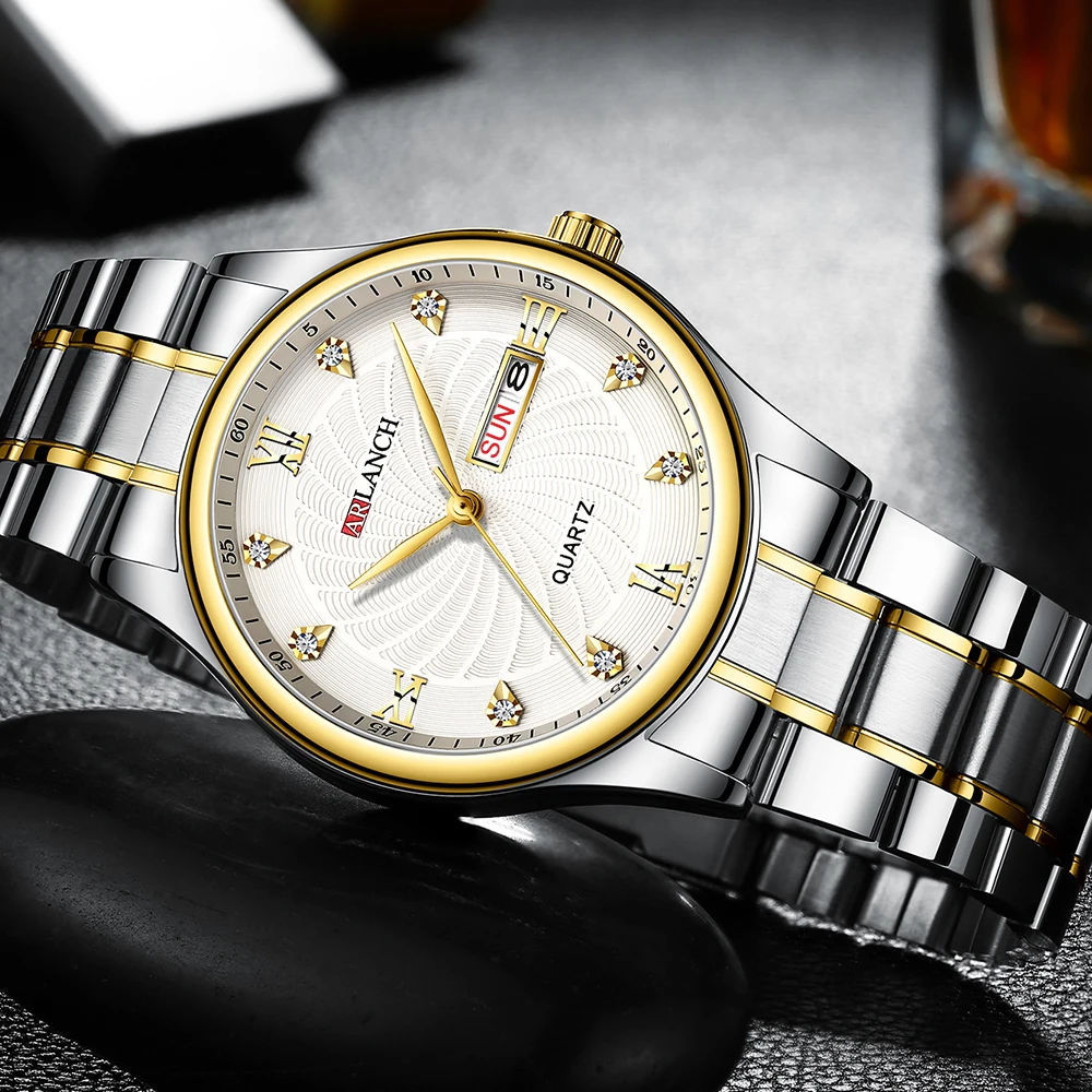 Новинка Reloj Hombre роскошные Брендовые Часы для мужчин нержавеющая сталь бриллиант