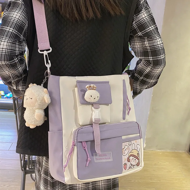 

Shoulder Bag Female Korean Version Of Harajuku Ulzzang College Student Large-capacity Ins Fashion Brand Couple Messenger Bag