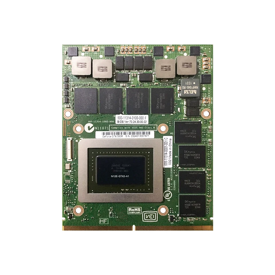 GTX580M GTX 580M GDDR5 2 Гб N12E GTX2 A1 Графика видеокарта с X кронштейн для Dell Alienware M17X R2 R3 R4 M18X 100%