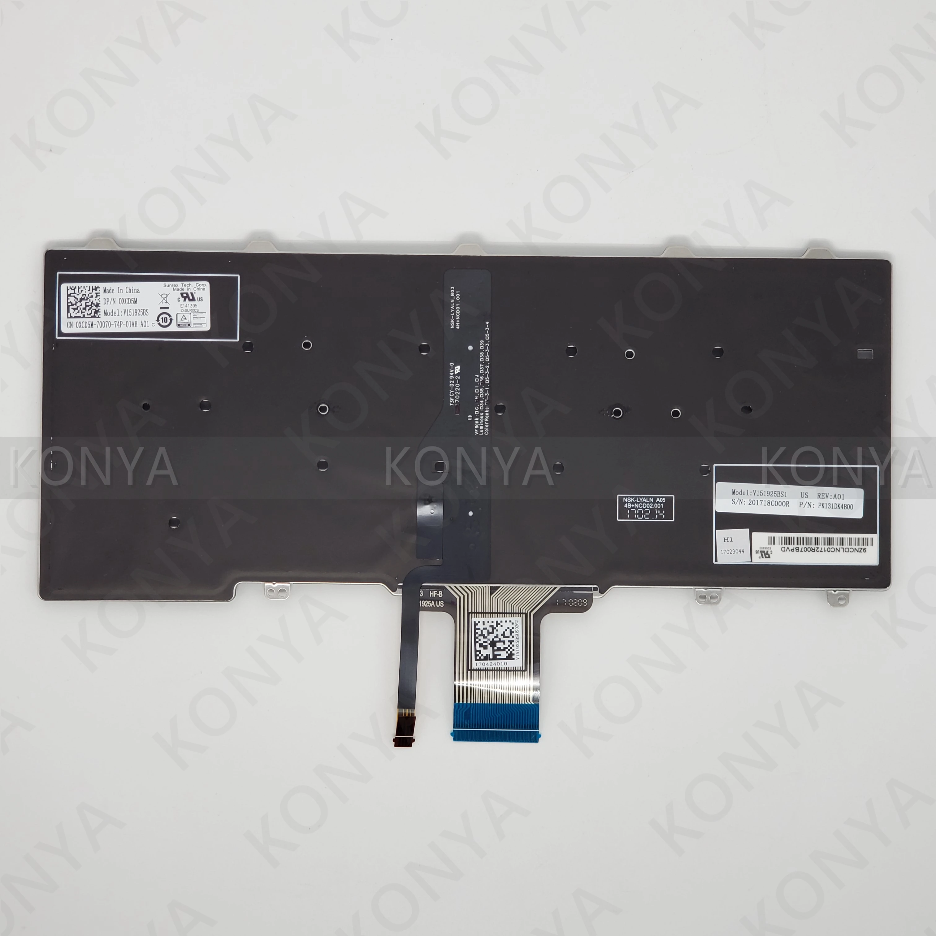 US клавиатура с подсветкой для Dell Latitude E5270 E7270 7275 XPS 12 9250 MJ8HY 0MJ8HY XCD5M 0XCD5M