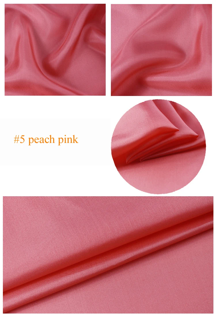 5 peach pink Чистый шелк тутового шелкопряда подкладка ткань habutai Tissu - Цвет: 5 peach pink