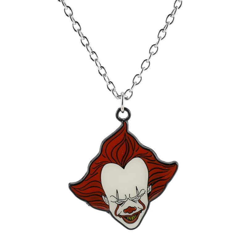 Pennywise Стивен Кингс это Чаки лицо Пенни Вайз Джейсон Хоккей ужас шарм браслеты для женщин мужчин подарок на Хэллоуин femme - Окраска металла: necklace