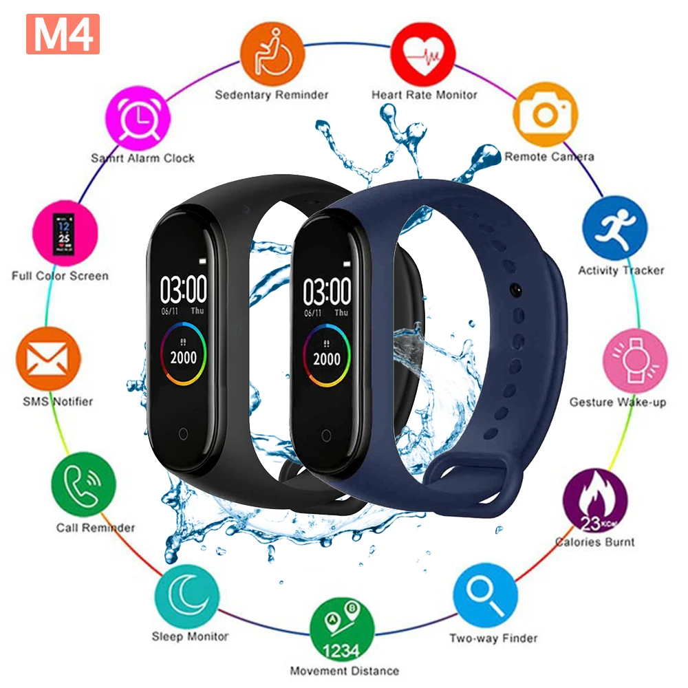 Умный Браслет для фитнеса Trcker M4 спортивный браслет шагомер пульсометр кровяное