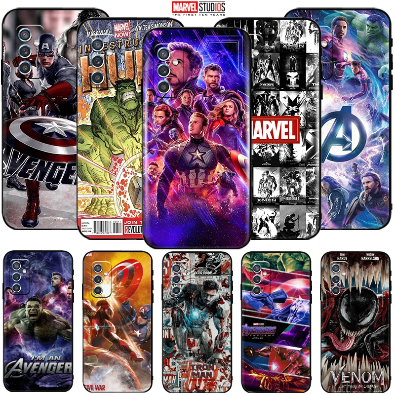 

Marvel Phone Case For Samsung Galaxy M52 5G Funda Cover Avengers Iron Man SpiderMan Hulk Captain America Deadpool Thor Venom