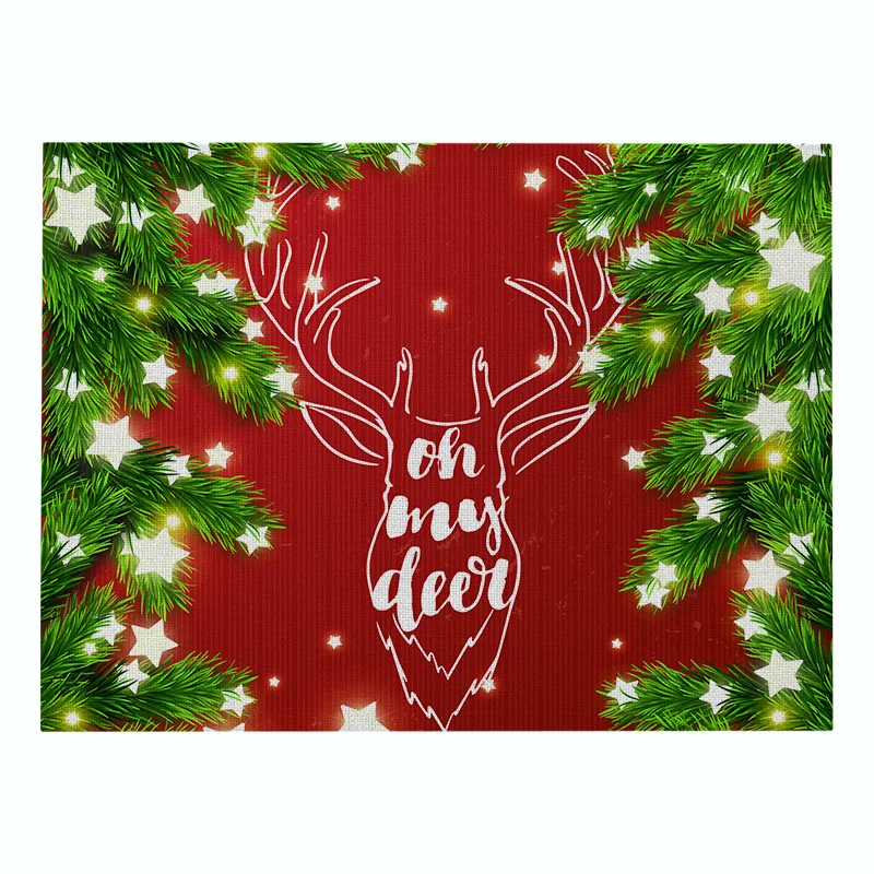 7 Elife Merry Christmas скатерти узор 42*32 см Лен красный снеговик украшения кухни Кофейня отель Декоративная скатерть - Цвет: 7
