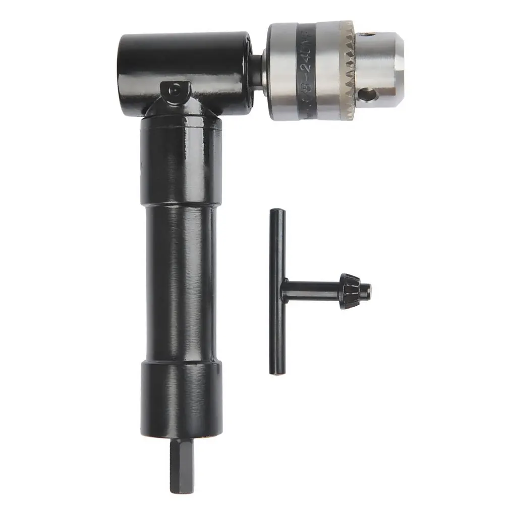 

90 Degree Right Angle Drill Handle Chuck Attachment Bit Non-Slip ABS Handle Adapter Hex Chuck Key Shank Power Tools Accessories