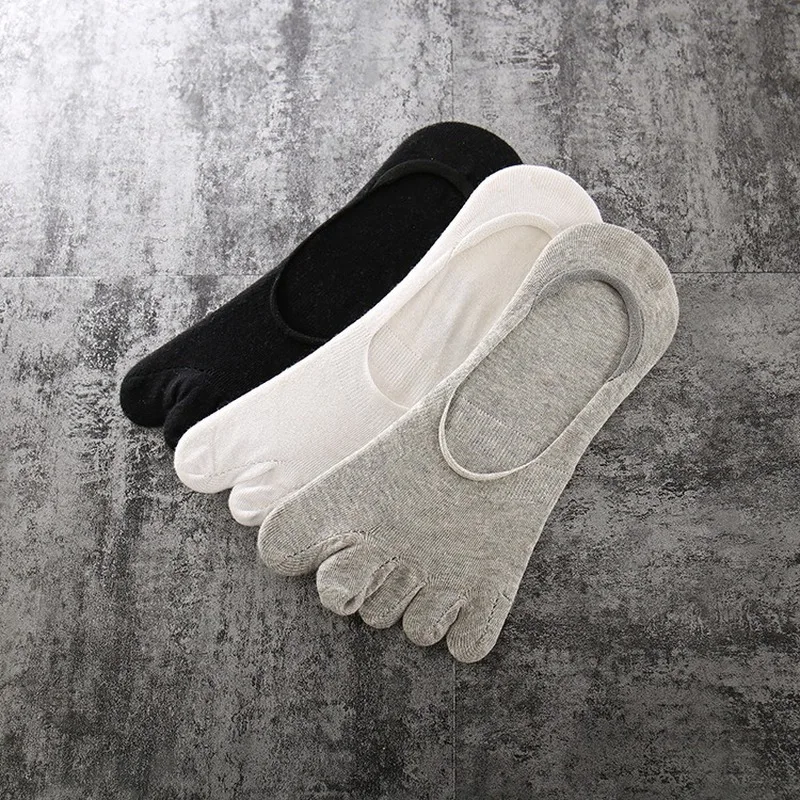 5 пар Силиконовые Invisile носок носки мужские Черный и белый сплошной Цвет из хлопка
