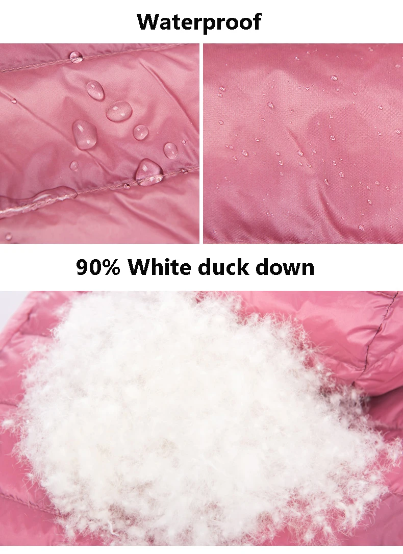 

Spring Autumn Women Ultralight Thin Down Jacket White Duck Down Short Coats Long Sleeve Warm Parka Female Portable Outwear S134