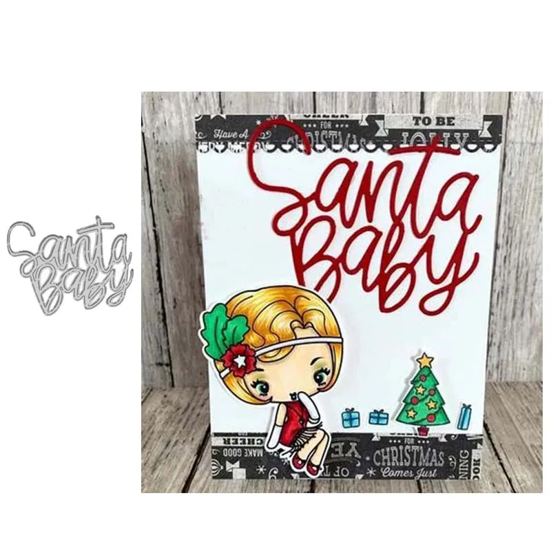 Металлические Вырубные штампы в виде букв Санта Клауса скрапбукинг фон для