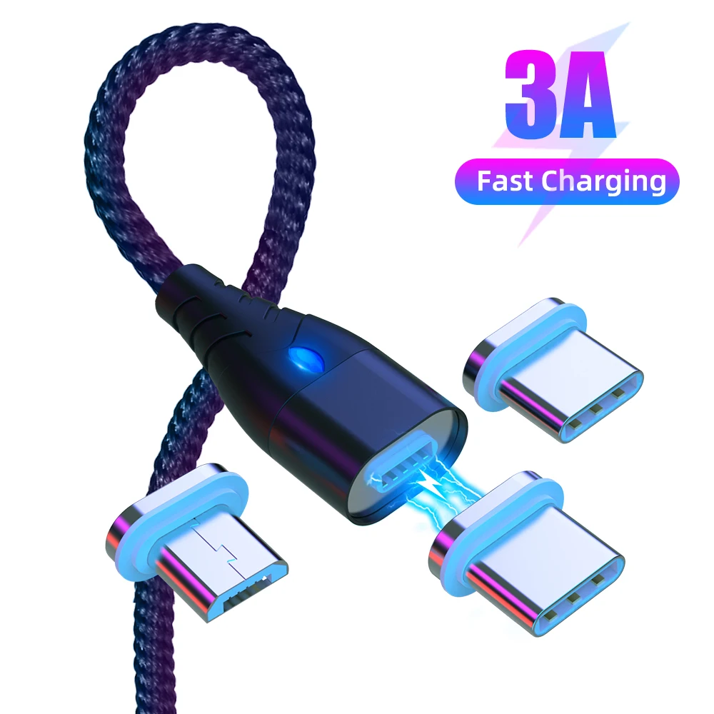 Магнитный кабель Micro usb type C для huawei P20 P30 lite USB C магнитное зарядное устройство для телефона для samsung S9 S10 Xiaomi Redmi note 7