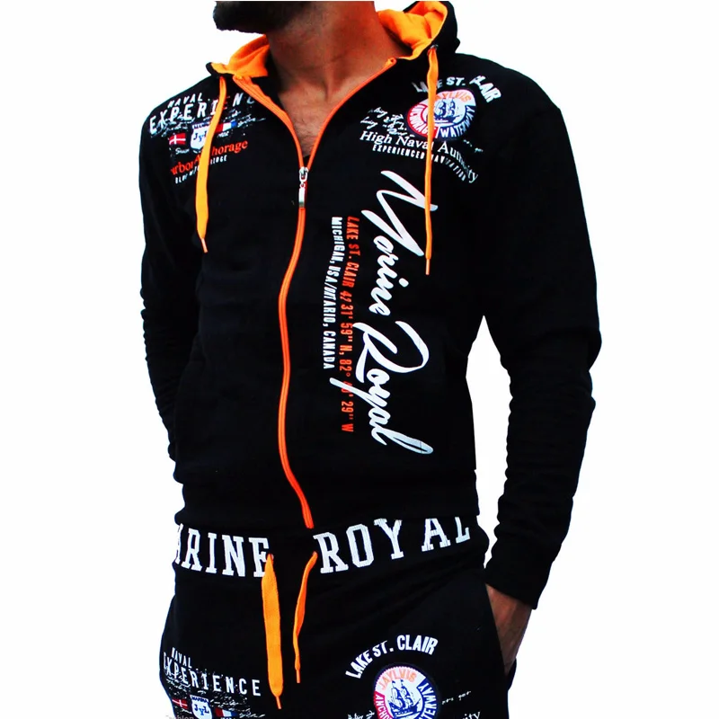 Мужской спортивный костюм Zogaa повседневный комплект из 2 предметов свитшот с