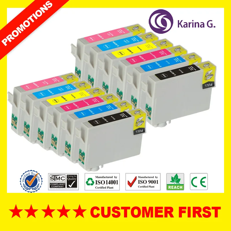Совместим с чернильными картриджами Epson T0821N T0821 для принтера T50 R290 R295 R390 RX590 RX610 RX615