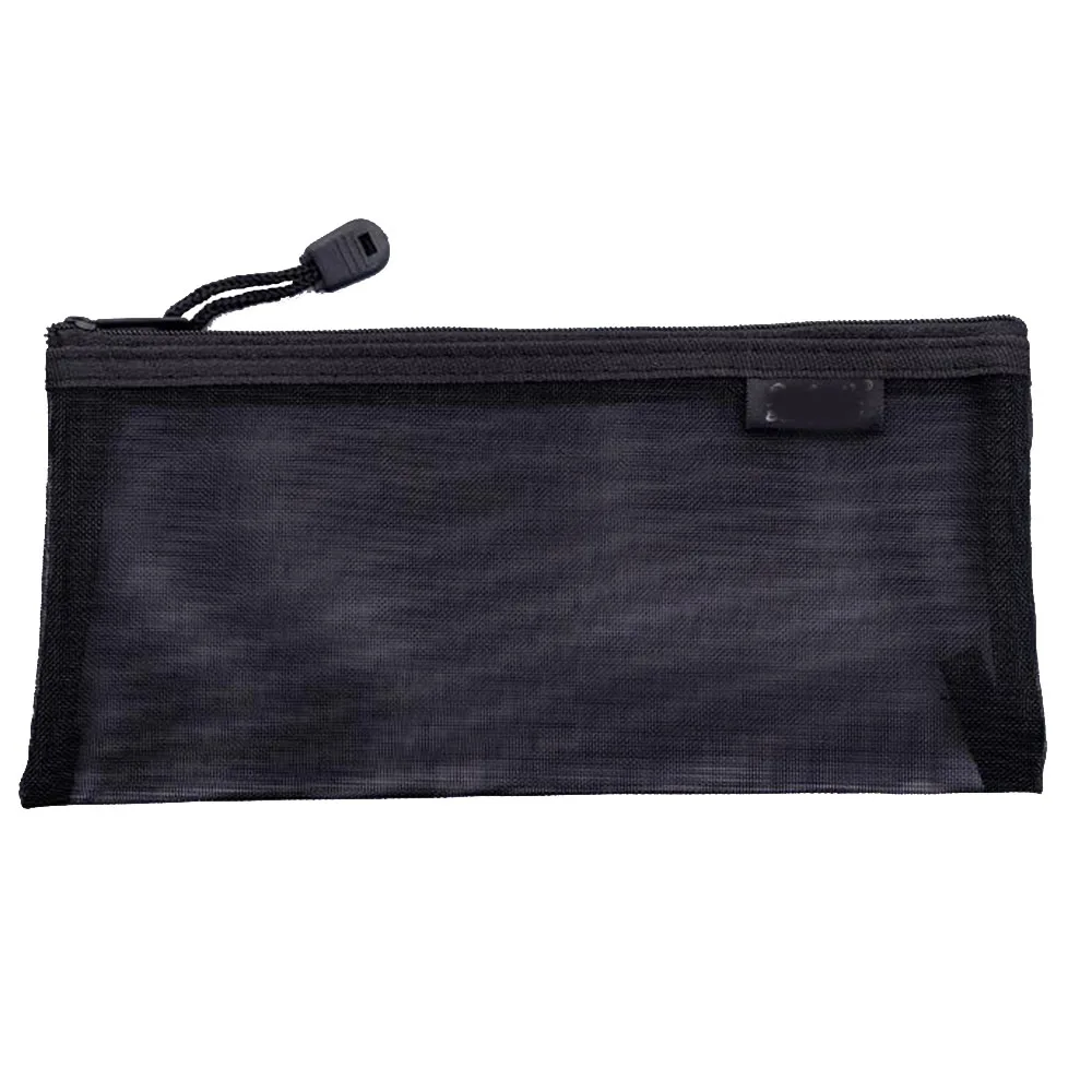 Black XRHYY 23.5 x 11.5 CM Waterproof Plastic Double Layer Zipper File Bags Invoice Pouches Bill Bag Pencil Pouch Pen Bag( 8 Color - Цвет: Black
