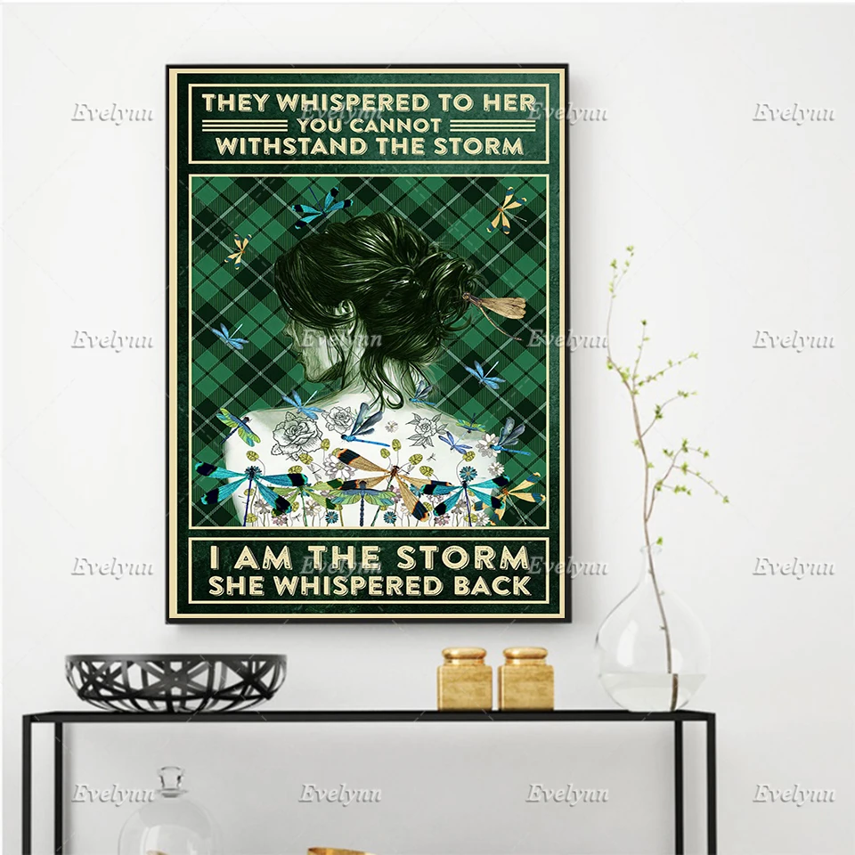 Шепот шепот Хиппи девушка ответит тату стена искусство холст грязный булочка