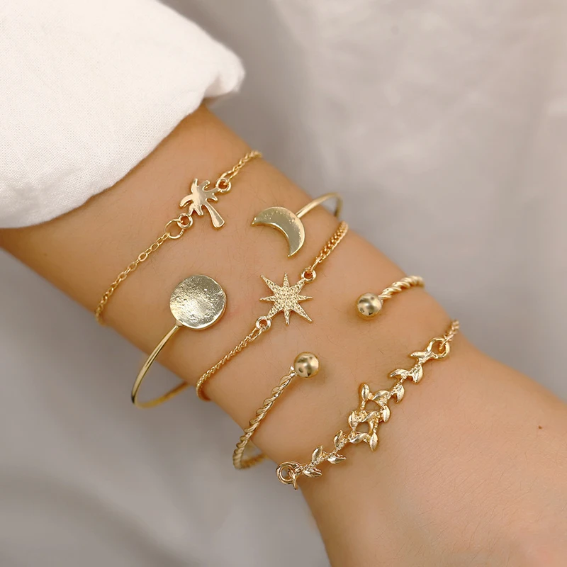 Yobest цепочка подарки Регулируемый изысканный богемный металлический браслет