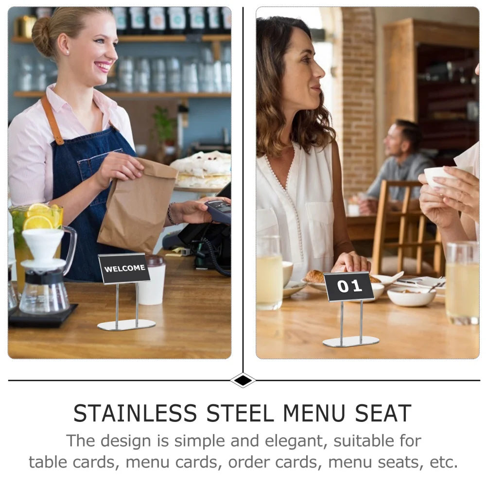 

Useful Table Cards Holder Stainless Steel Menu Cards Holder Restaurant Supply