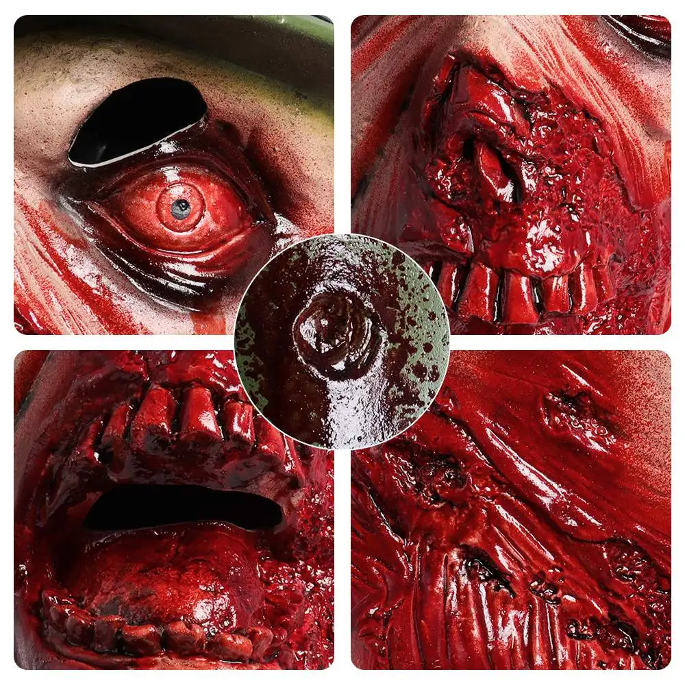 Реалистичная маска зомби на Хэллоуин зомби-солдата латексная для головы