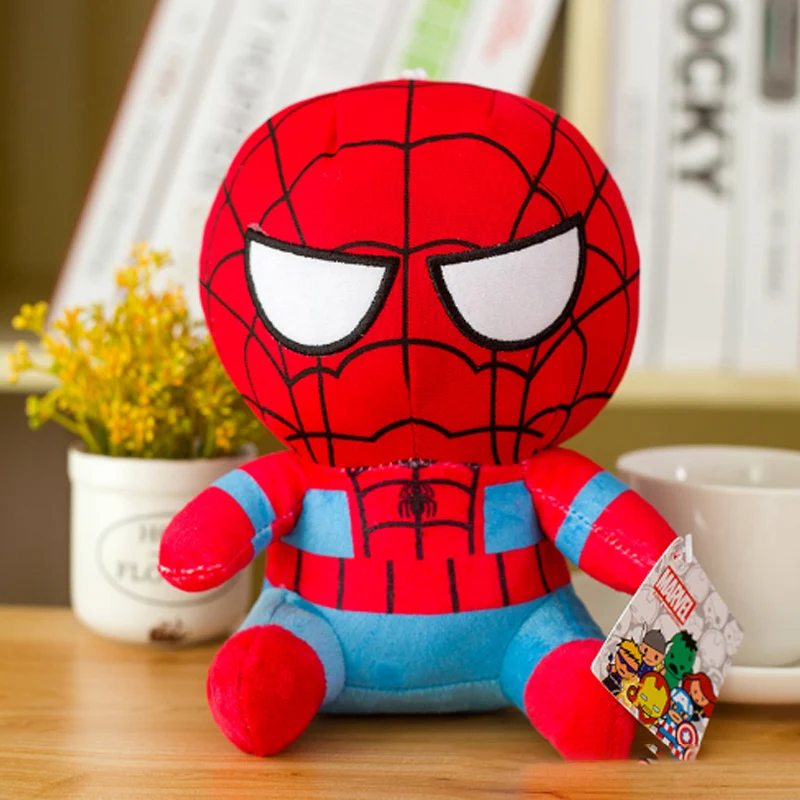 25 см Marvel Мстители 4 супергерой все сотрудники плюшевые игрушки куклы Капитан Америка, Железный человек Человек-паук Локи плюшевые мягкие игрушки