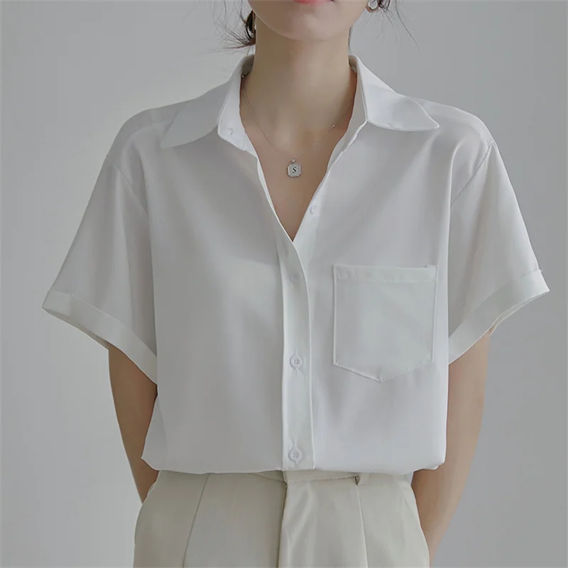 

HziriP Chiffon Solid Plus Size Brief Office Lady New Arrival Tops Professional High Quality All Match Femme Loose Outwear Shirts