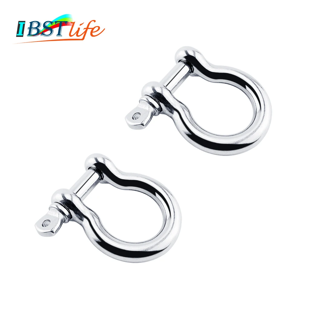 

2PCS Stainless Steel 316 Boat Carabiner D Bow Shackle With Screw Pin Anchor Shackle Clasp Buckles Yacht Canoe Marine Accessories