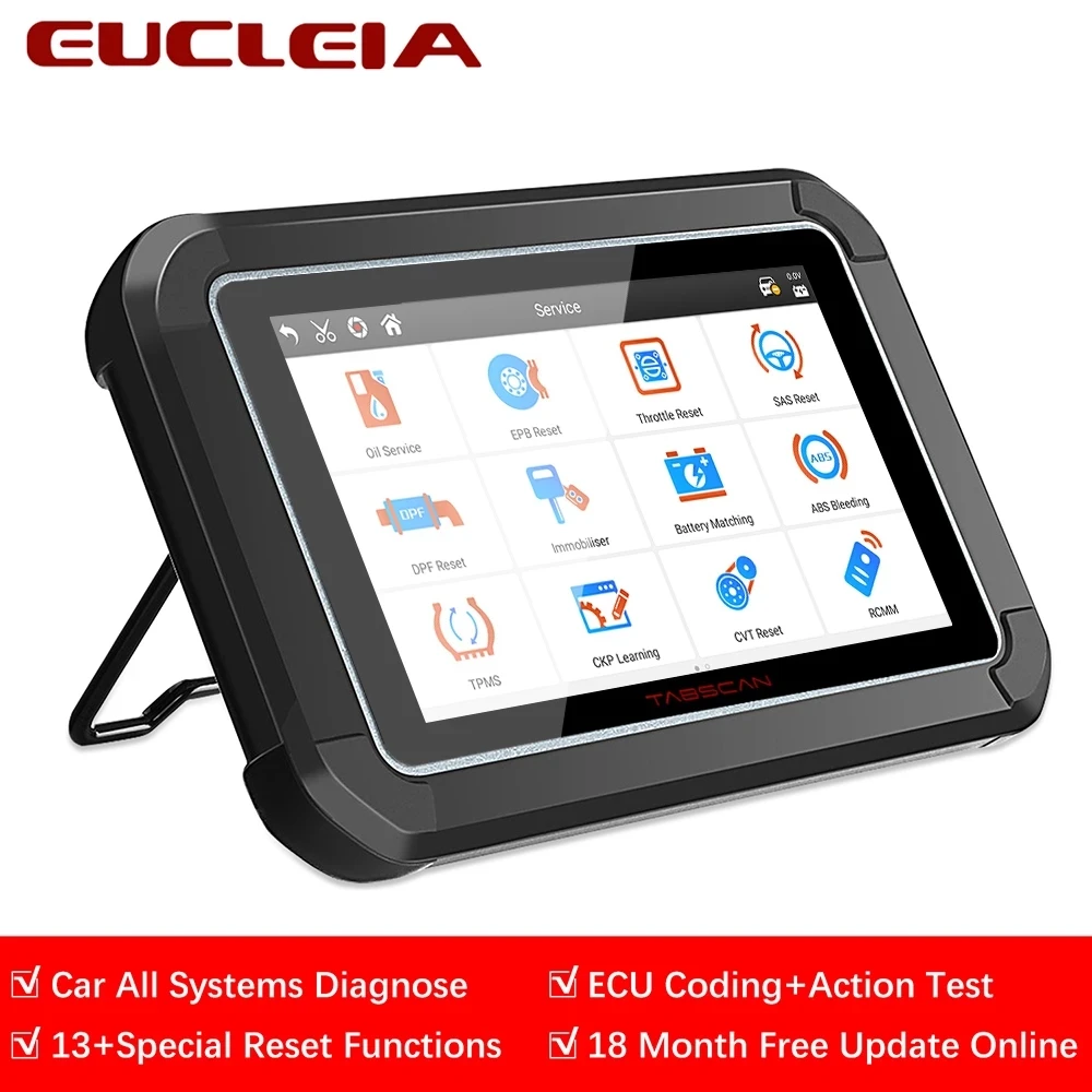 Автомобильный сканер EUCLEIA S7C OBD2 Профессиональный Полный комплект систем подушка