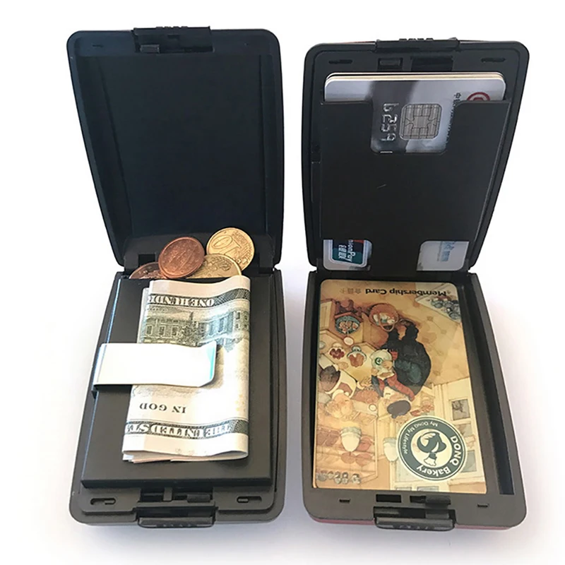 

RFID Бумажник из алюминиевого сплава, многофункциональный чехол для карт, алюминиевый чехол для банковских карт, модный кошелек, чехол для ба...